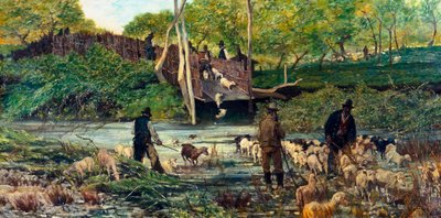 Sheep Jumping by Giovanni Fattori